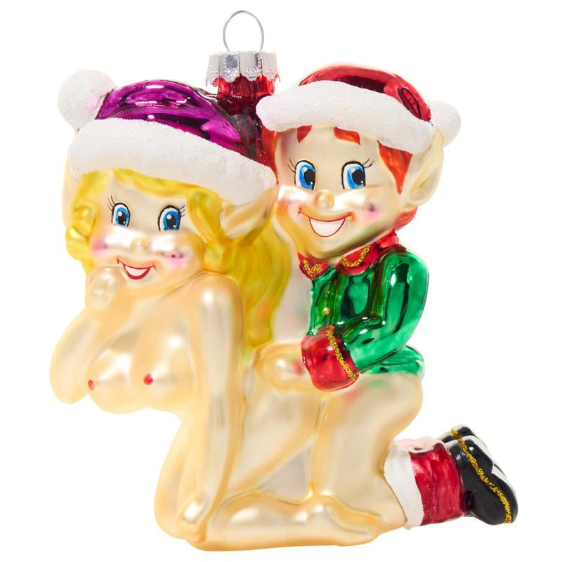 Cheeky Ornaments - Handcrafted Glass Holiday Decorations, Funny & Bold, Lightweight, Perfect for Gag Gifts & Office Parties, 5-7 Inches, under 1 Pound, Unique Holiday Gift