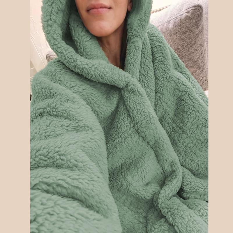 Songling Wearable Blanket Sherpa Poncho Office Work Warm Cozy Shawl Blanket,Plush Cape Wrap for Adults